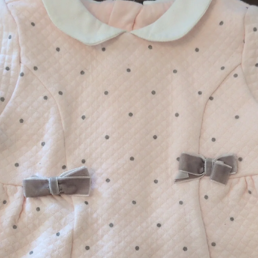 Adorable Pink Polka Dot Baby Dress with Bows - Picture 5 of 5